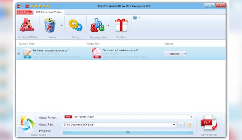 FoxPDF AutoCAD to PDF Converter