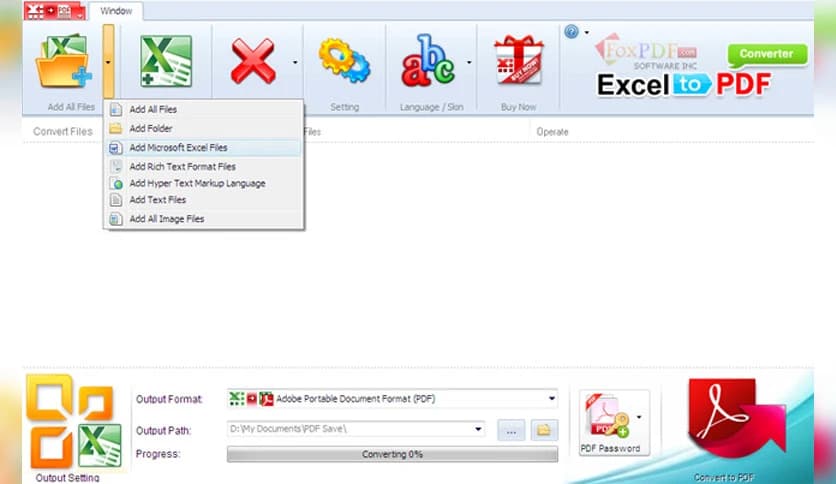 FoxPDF Excel to PDF Converter