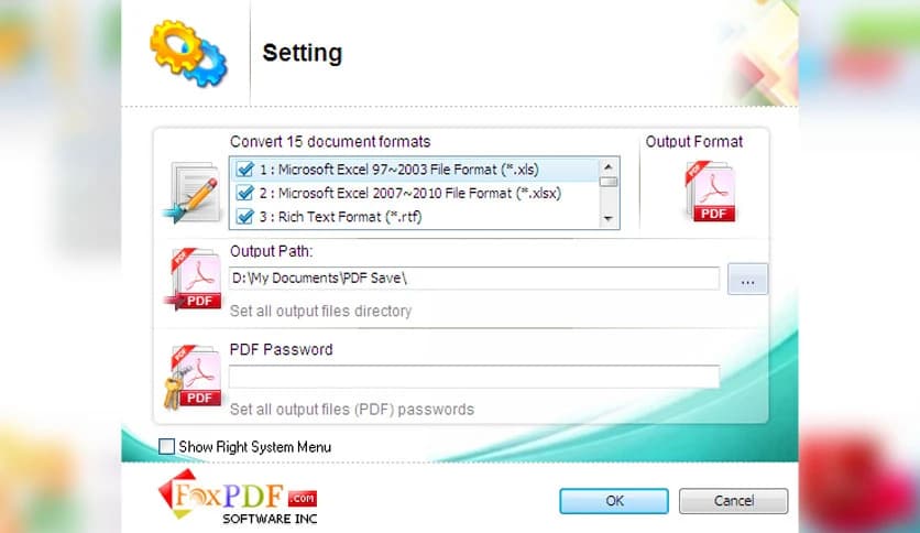 FoxPDF Excel to PDF Converter