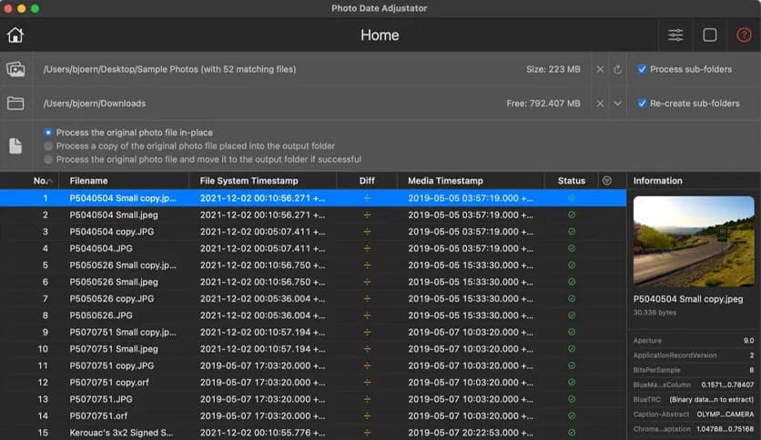 Photo Date Adjustator
