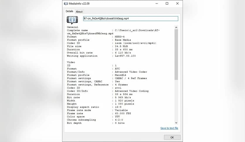 Codec Guide MediaInfo Lite 25.09