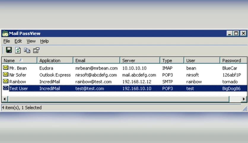 NirSoft Mail PassView