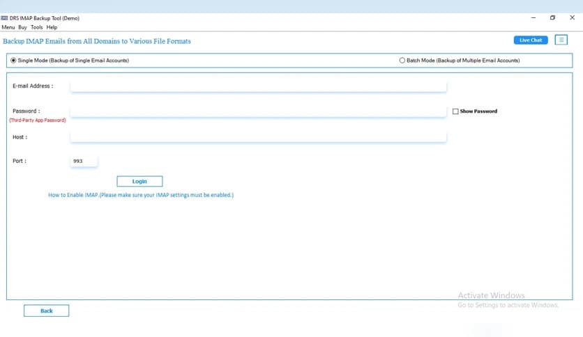 MigrateEmails IMAP Backup Tool
