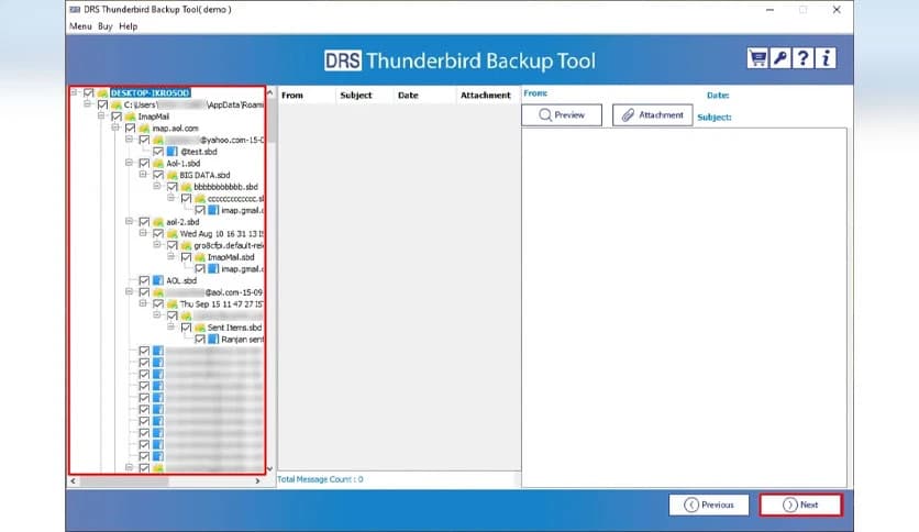 MigrateEmails Thunderbird Backup Tool