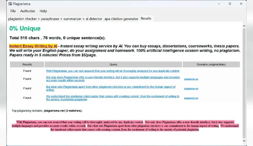 Plagiarisma Plagiarism Checker