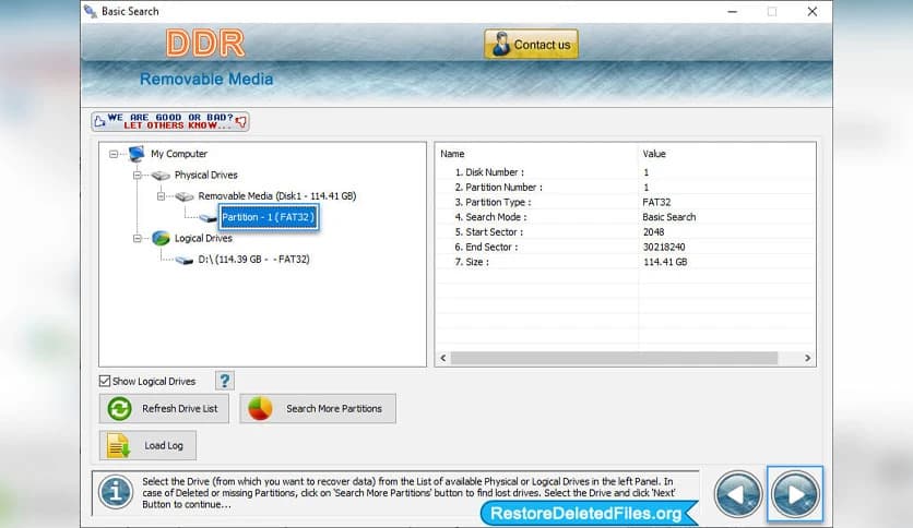Restore Files – USB Storage Media Recovery