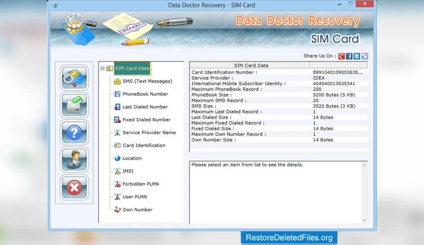 Restore Software – Sim Card Recovery