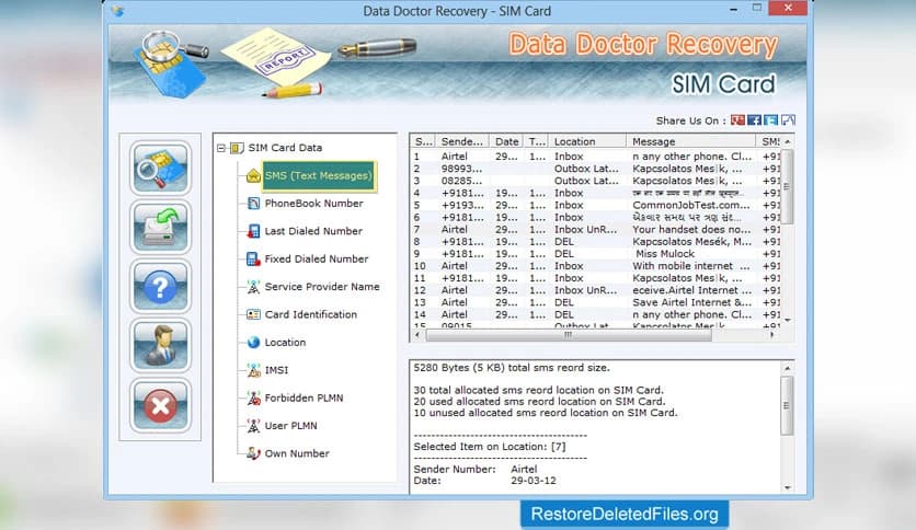 Restore Software – Sim Card Recovery