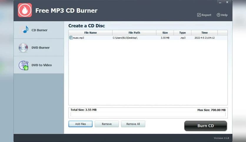 IUWEsoft Free MP3 CD Burner