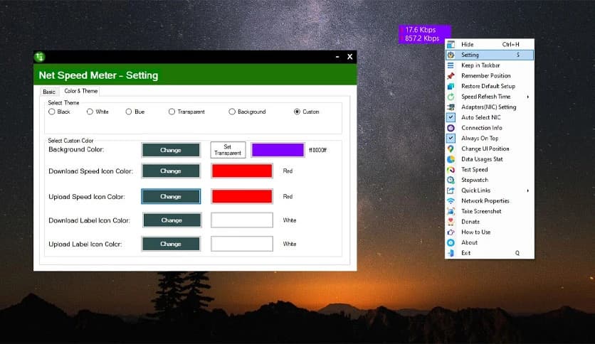 Zero Byte Net Speed Meter