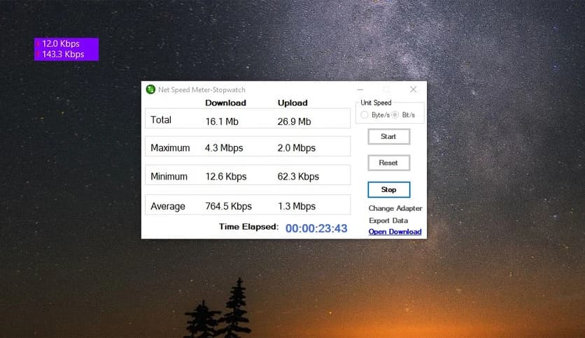Zero Byte Net Speed Meter