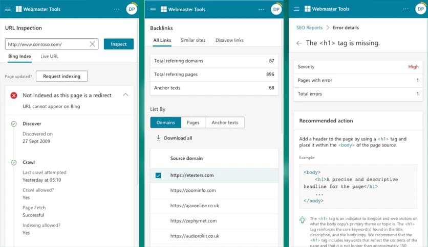 Microsoft Bing Webmaster Tools