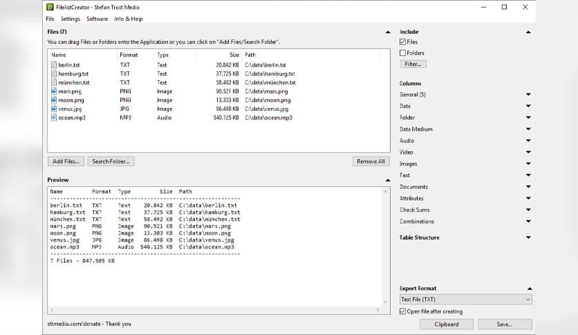 Stefan Trost Filelist Creator