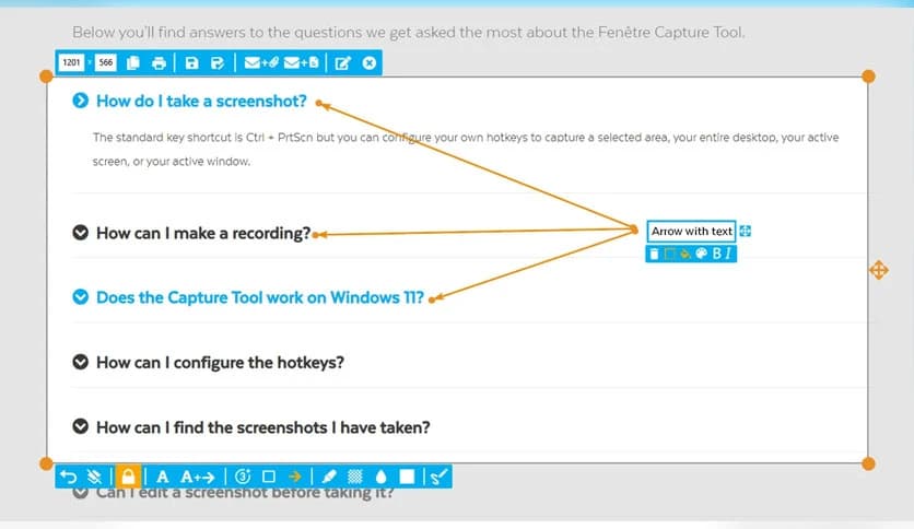 Fenetre Capture Tool