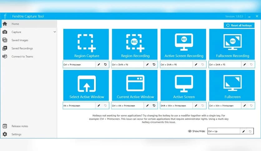 Fenetre Capture Tool