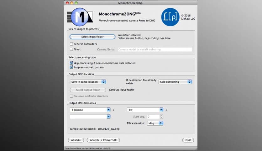 LibRaw Monochrome2DNG 1.6.1.70