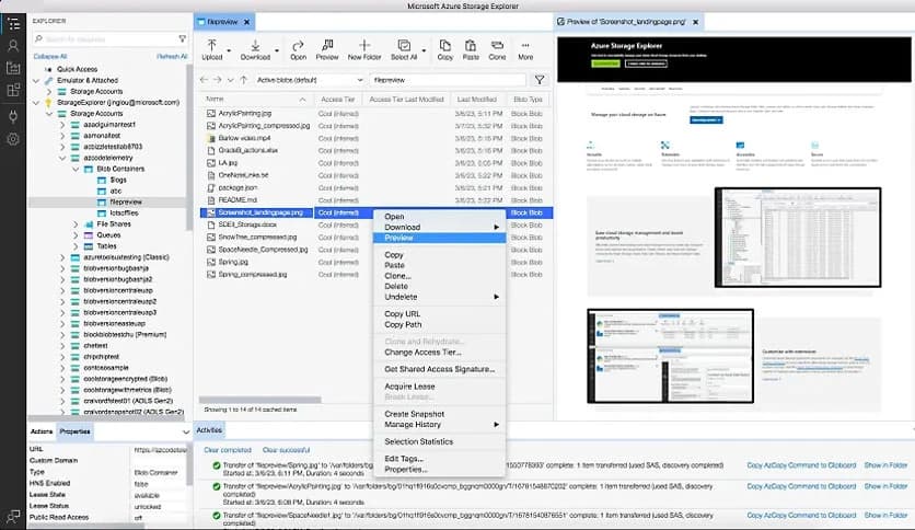 Microsoft Azure Storage Explorer