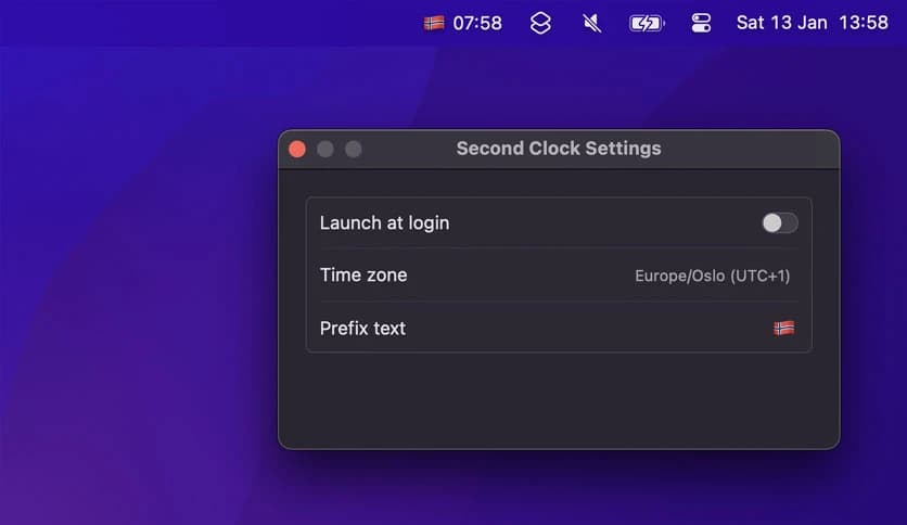 Sindre Sorhus Second Clock