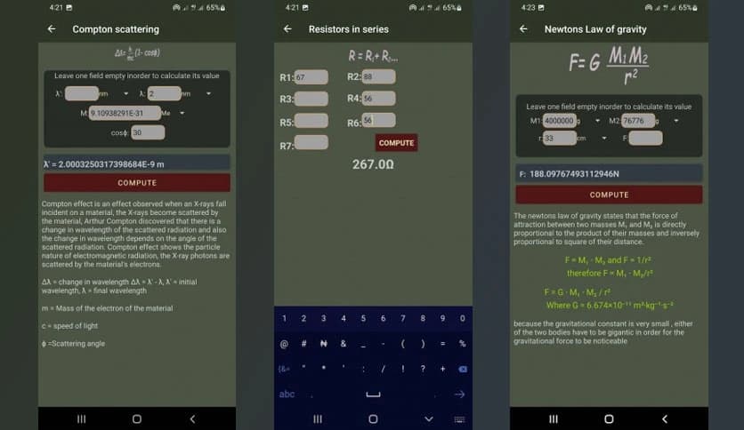Fisika – calculator for physics 1.4