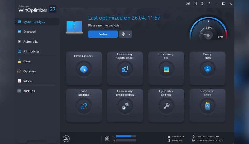 Ashampoo WinOptimizer 27.00.05