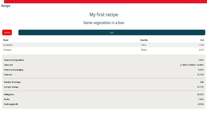 Visstop Recipe Cost 360