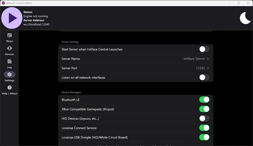 Nonpolynomial Intiface Central 2.5.7