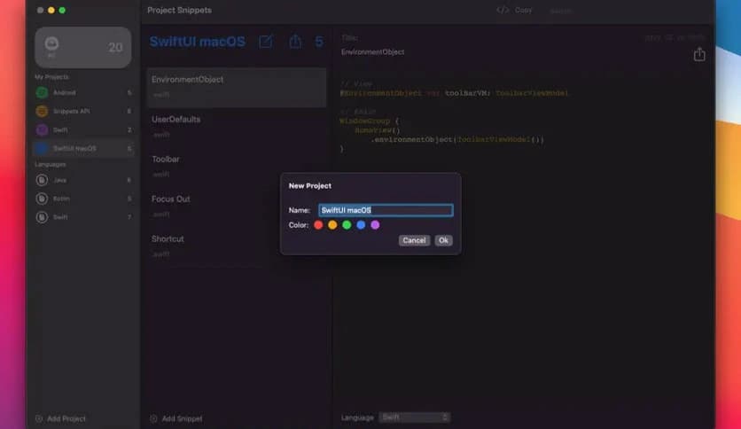 Tegisoft Project Snippets