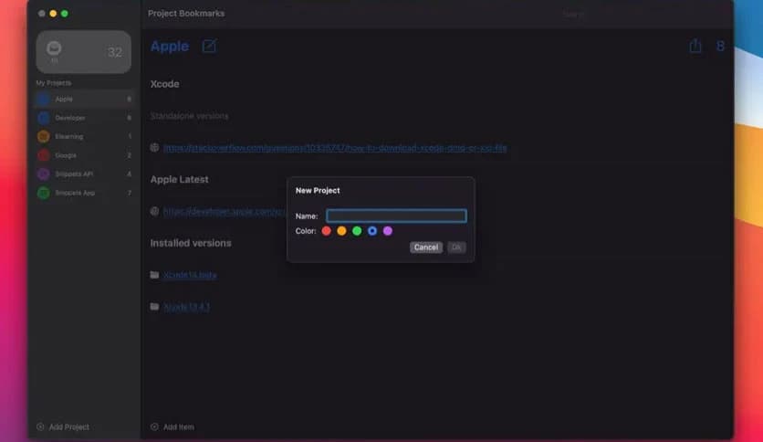 Tegisoft Project Bookmarks