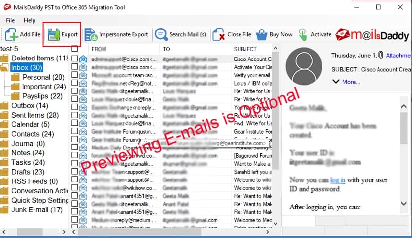 MailsDaddy PST to Office 365 Migration Tool Enterprise 8.0.0