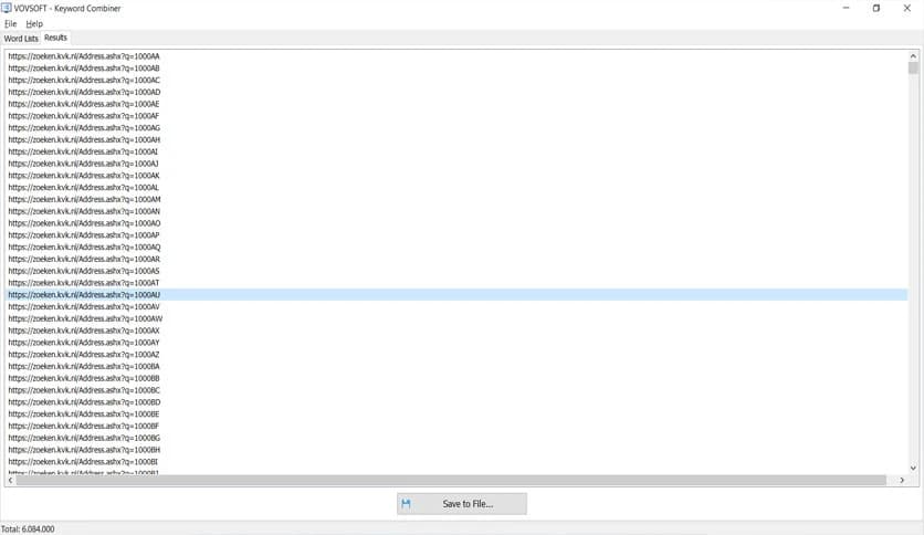 VovSoft Keyword Combiner 1.2