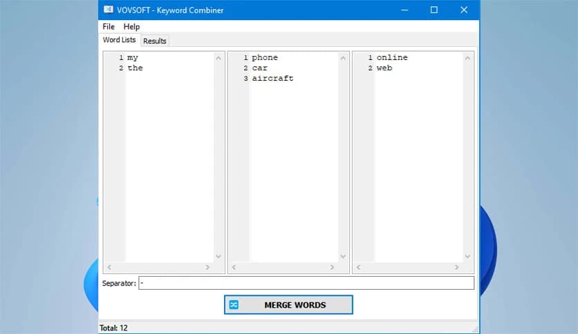 VovSoft Keyword Combiner 1.2