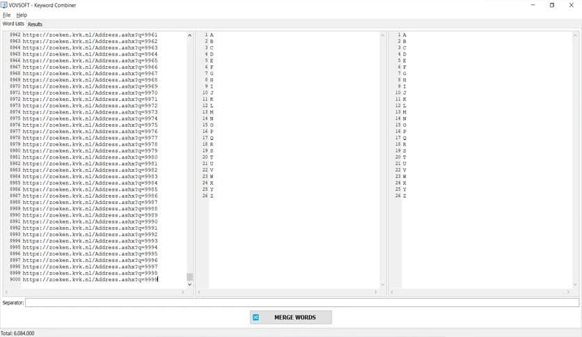 VovSoft Keyword Combiner 1.2