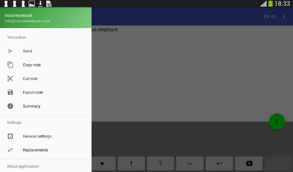 Voice Notebook speech to text 2.9.4