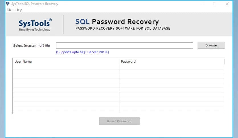 SysTools SQL Password Recovery 6.0
