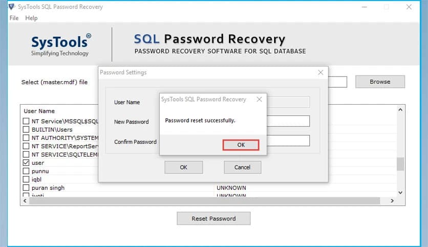 SysTools SQL Password Recovery 6.0