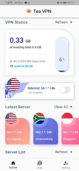 Tea VPN – Enjoy Optimized VPN 1.6.7
