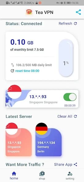 Tea VPN – Enjoy Optimized VPN 1.6.7