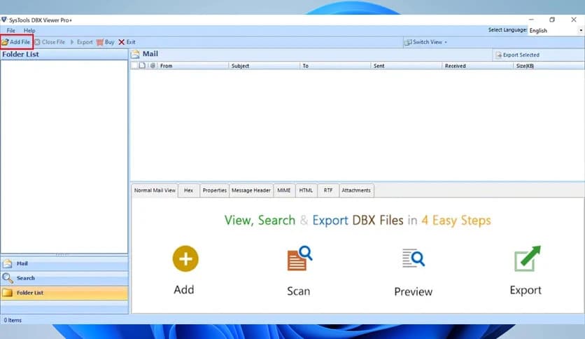 SysTools DBX Viewer Pro Plus 4.0