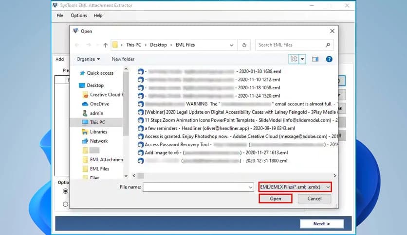 SysTools EML Attachment Extractor 5.0