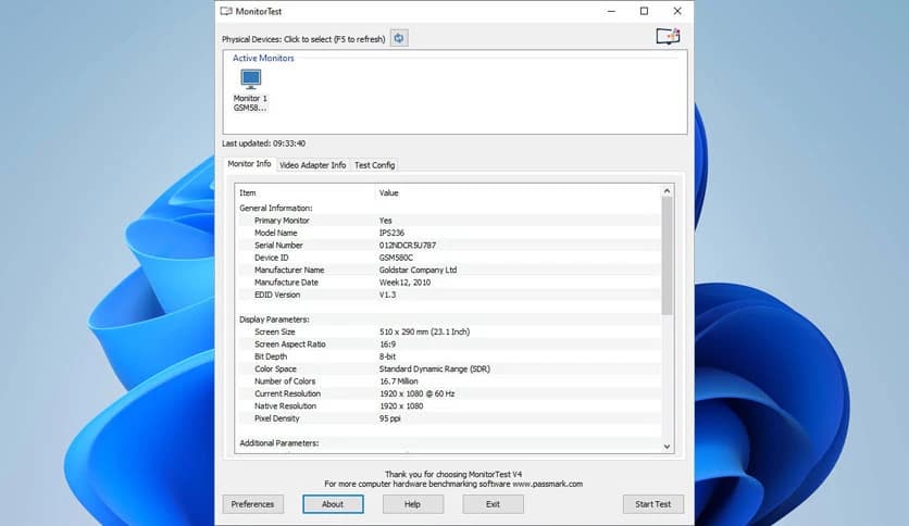 PassMark MonitorTest 4.0.1002