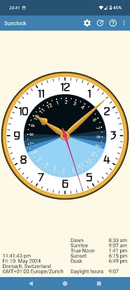 Sunclock: Sunrise Sunset Clock 4.24