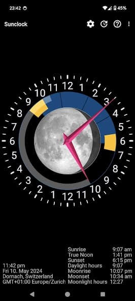 Sunclock: Sunrise Sunset Clock 4.24