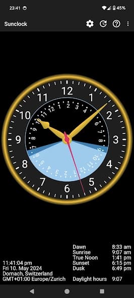 Sunclock: Sunrise Sunset Clock 4.24