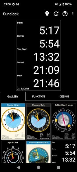 Sunclock: Sunrise Sunset Clock 4.24