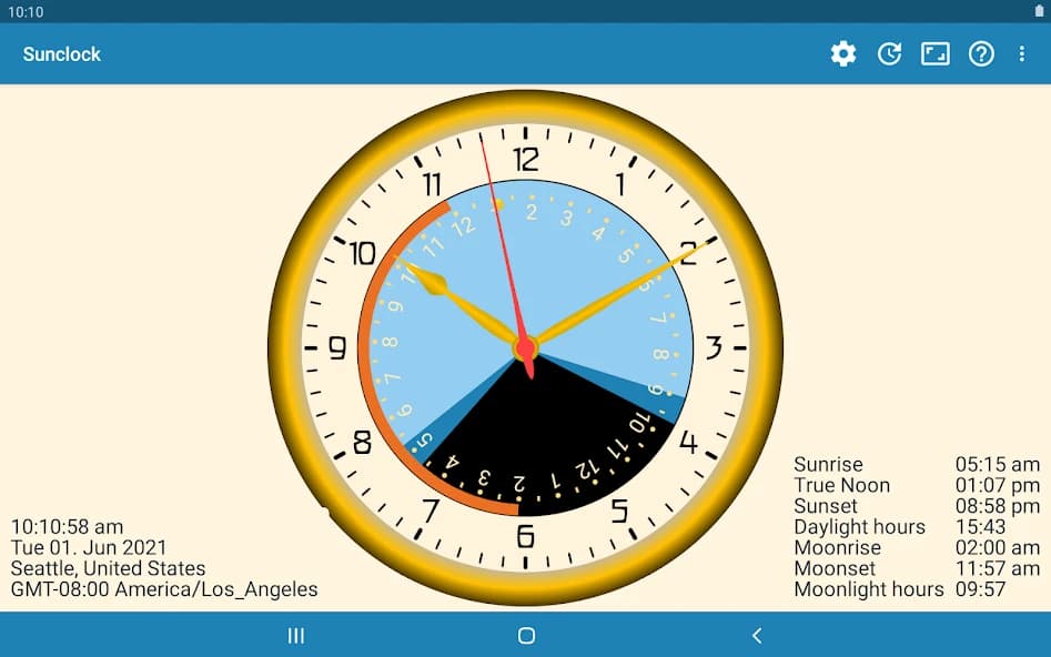 Sunclock: Sunrise Sunset Clock 4.24