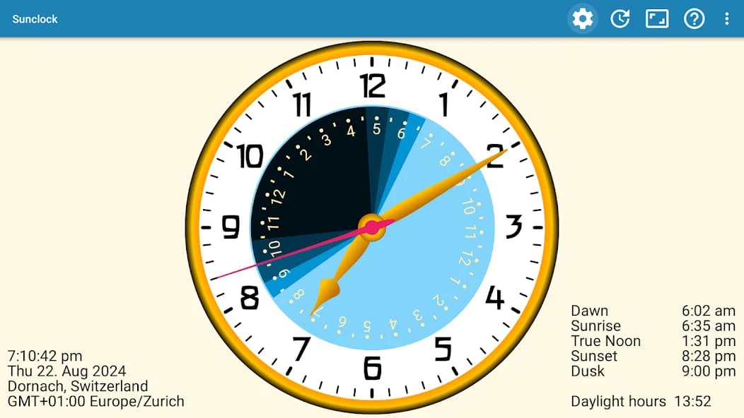 Sunclock: Sunrise Sunset Clock 4.24