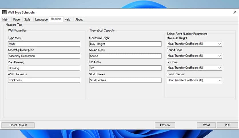 Archigrafix Wall Type Schedule 24.0.0.0