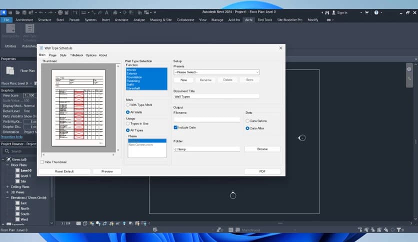 Archigrafix Wall Type Schedule 24.0.0.0