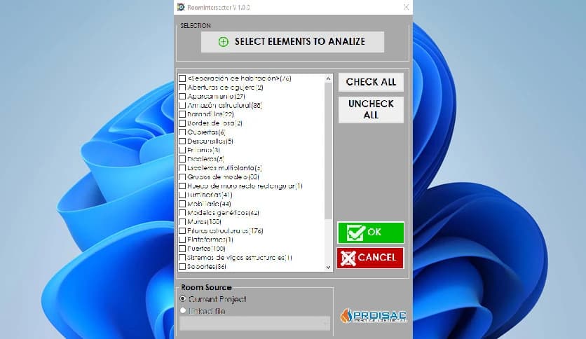 PROISAC-BIM-VDC Room Intersector 1.0.0