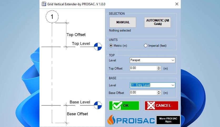 PROISAC-BIM-VDC Grid Vertical Extender 4.0.0